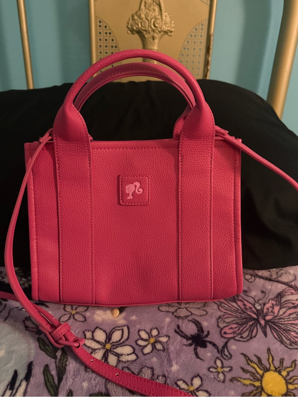 Barbie Hot Pink Mini Tote with Script Logo - Picture 2 of 3